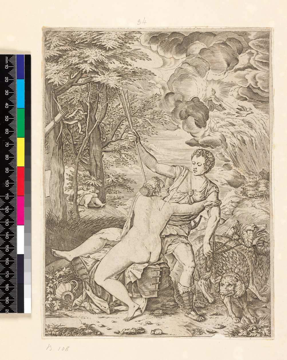 Venere e Adone, c.1560-c.1580 da Martino Rota