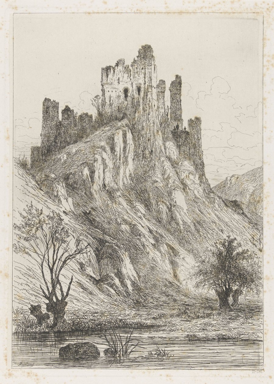Rovine del castello di Montaigle da Martinus Antonius Kuytenbrouwer jr.