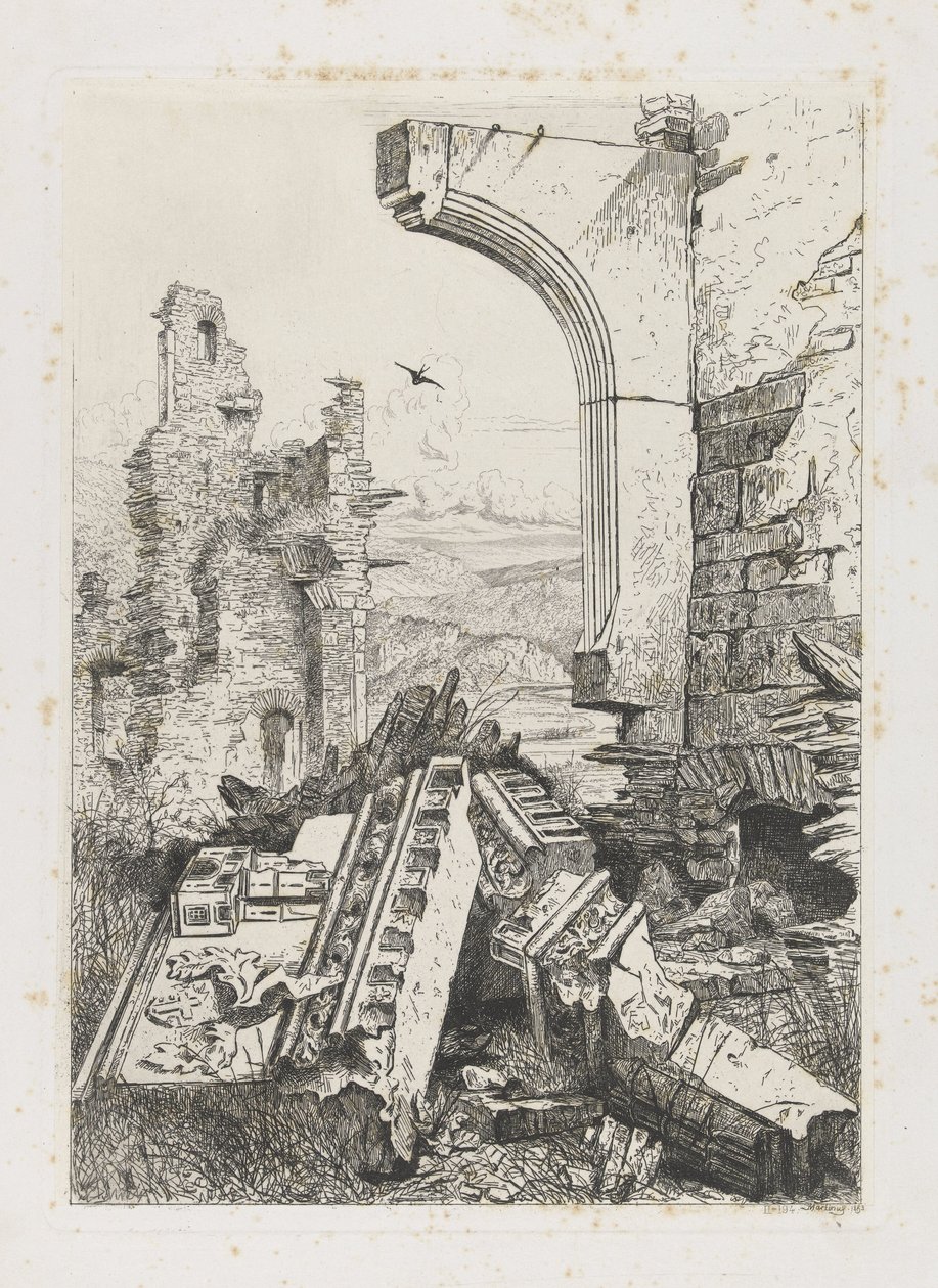 Rovina del castello di Bourscheid da Martinus Antonius Kuytenbrouwer jr.