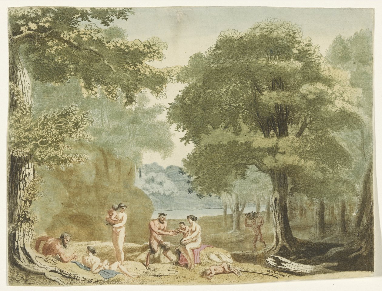 Ninfe e satiri in un paesaggio da Martinus Berkenboom