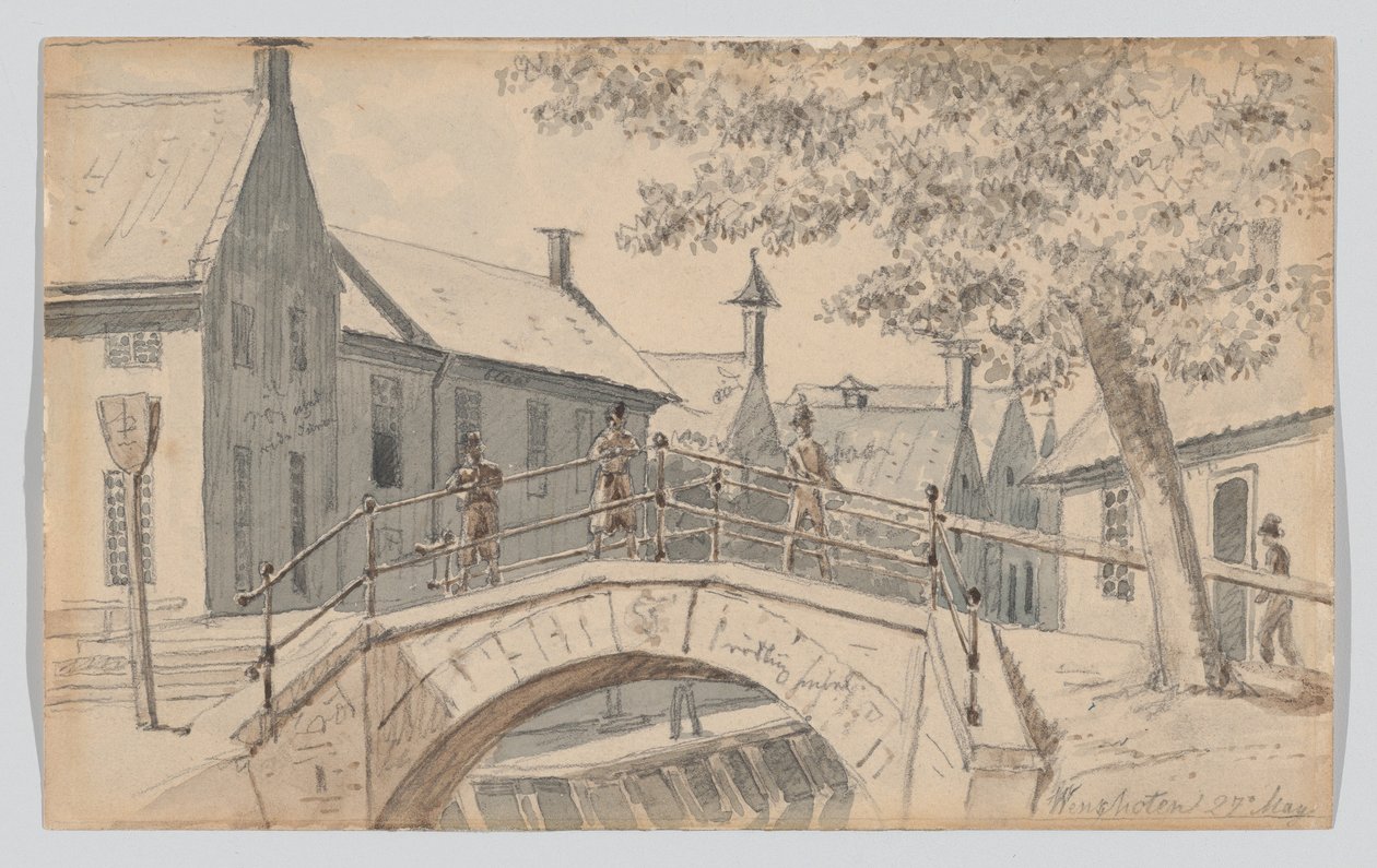 Un ponte sul canale a Winschoten da Martinus Rørbye