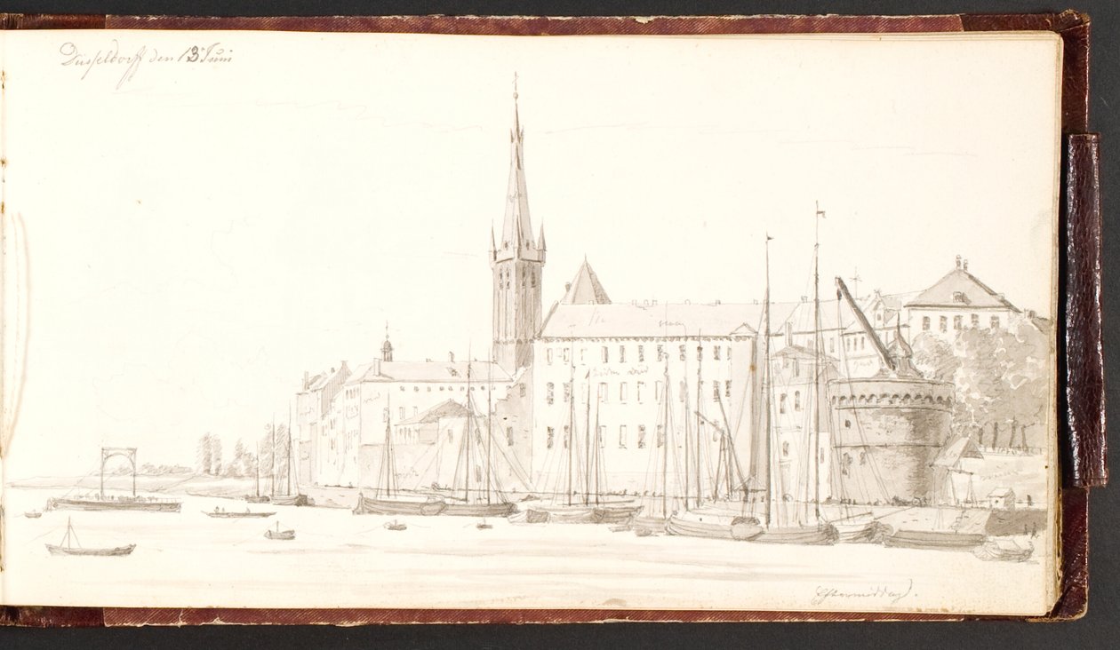 Düsseldorf vista dal Reno da Martinus Rørbye