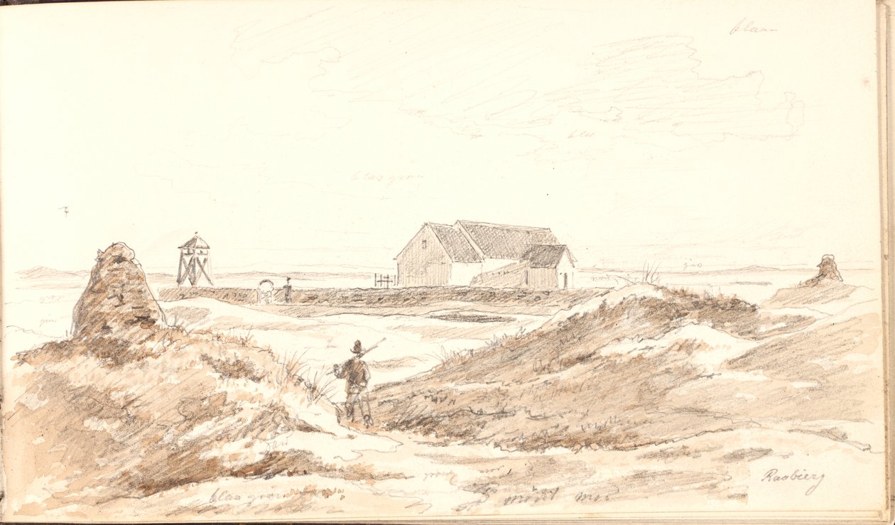 Paesaggio di dune vicino alla chiesa di Råbjerg da Martinus Rørbye