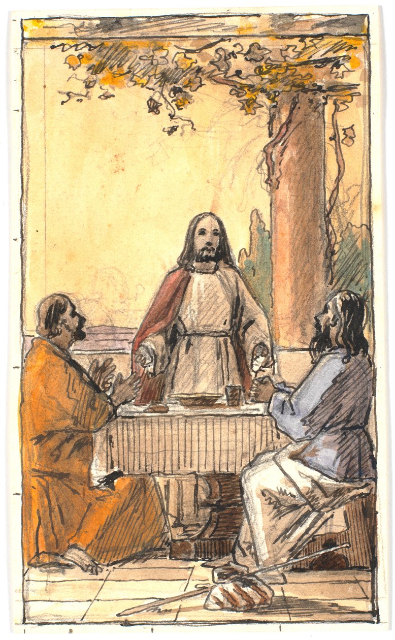 Cristo e i due discepoli a Emmaus da Martinus Rørbye