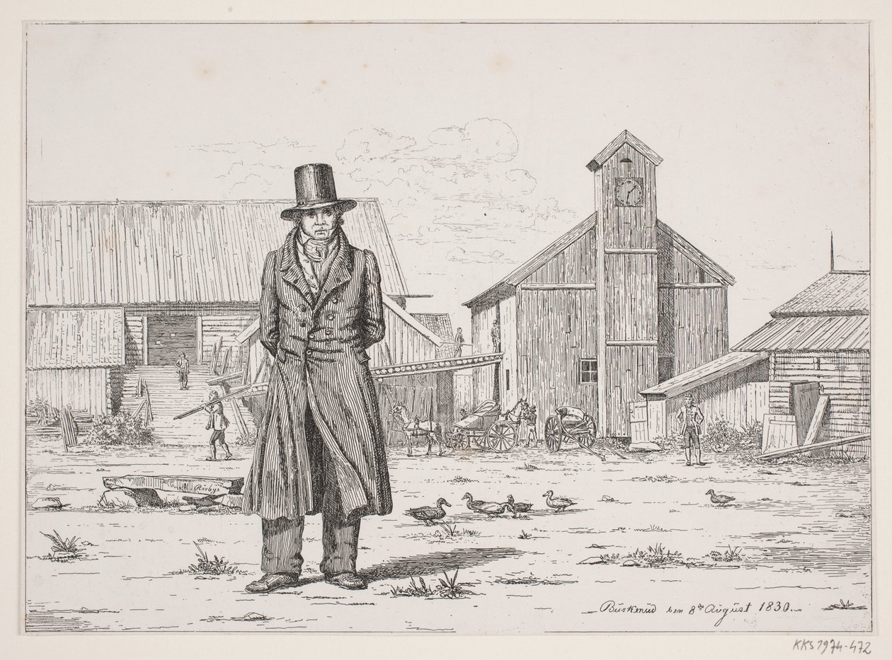 Peter Collet presso le miniere di rame di Buskerud in Norvegia da Martinus Rørbye