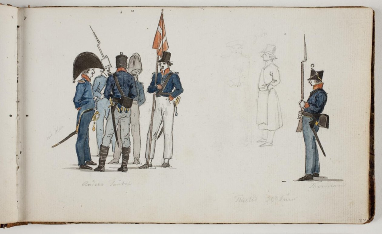 Studi sui soldati da Martinus Rørbye