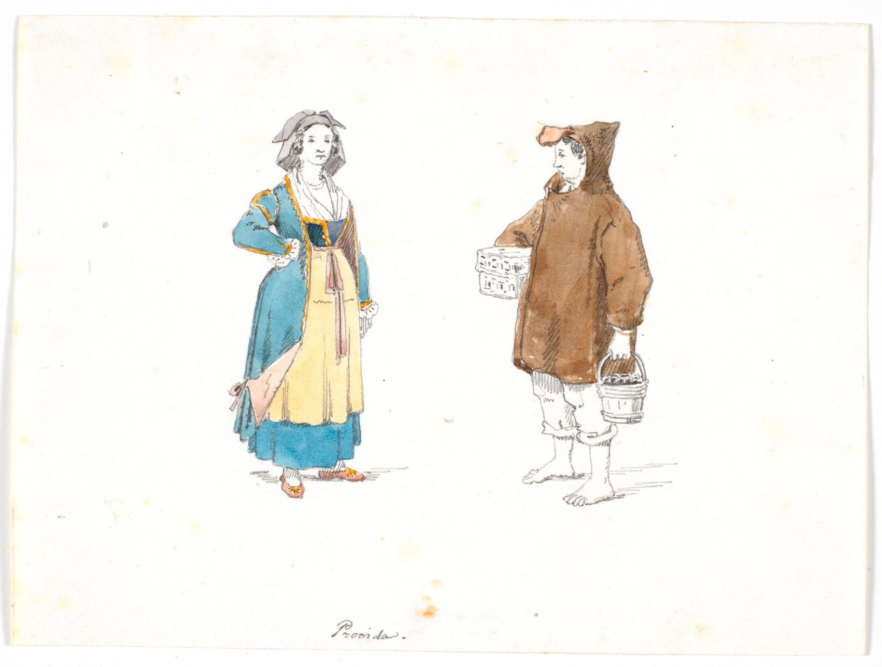 Due studi di costumi, Procida da Martinus Rørbye