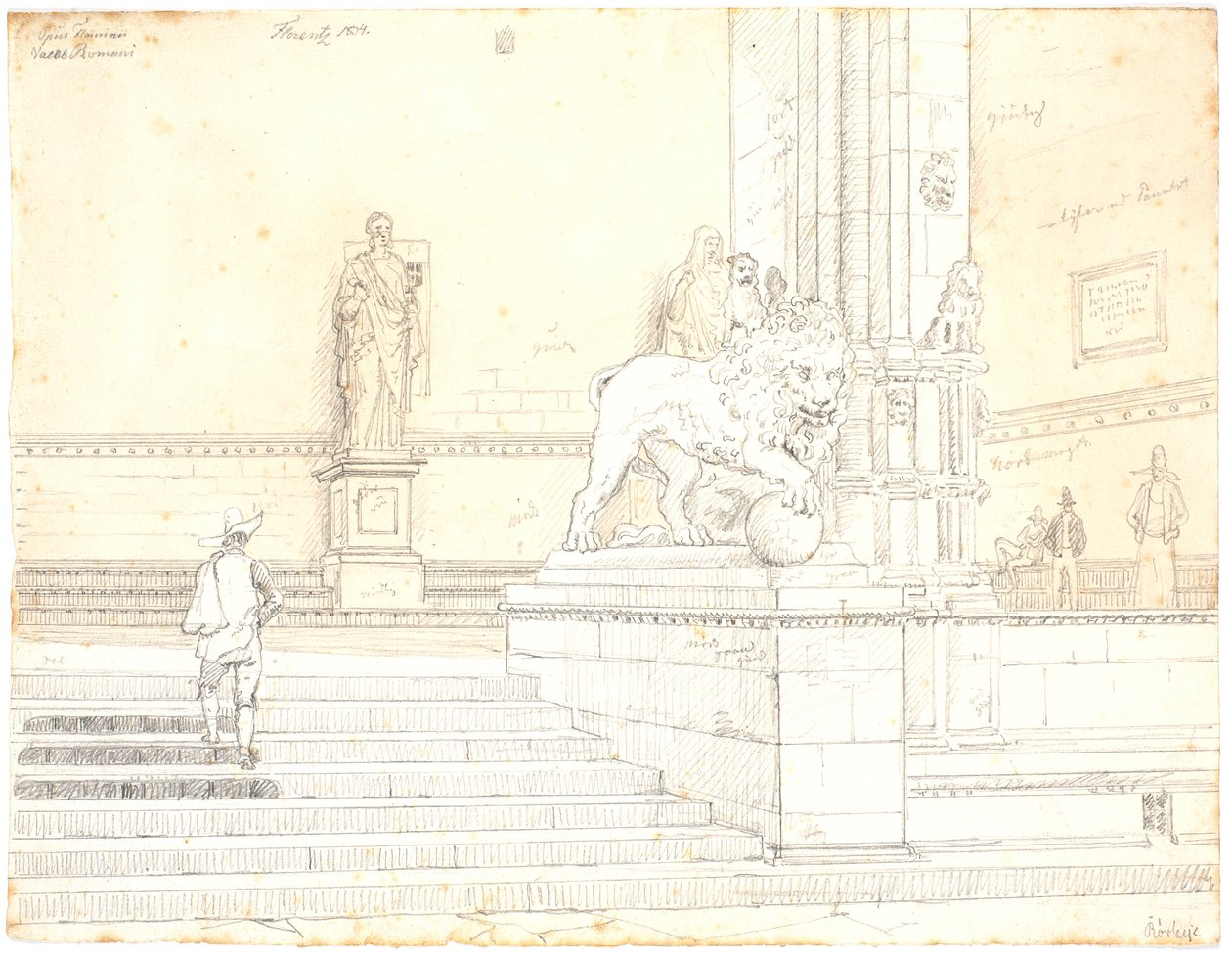 La scala della Loggia dei Lanzi, Firenze da Martinus Rørbye