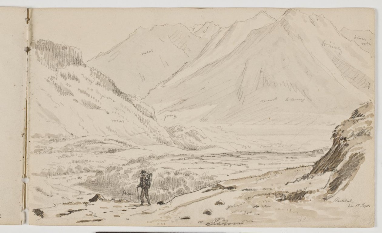 Paesaggio montano con viandante da Martinus Rørbye