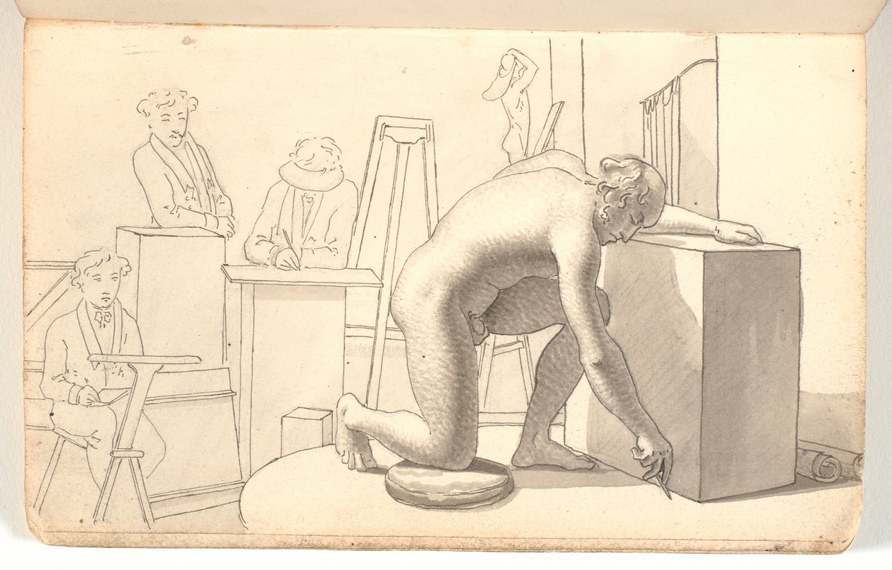 Artisti che disegnano dal modello da Martinus Rørbye
