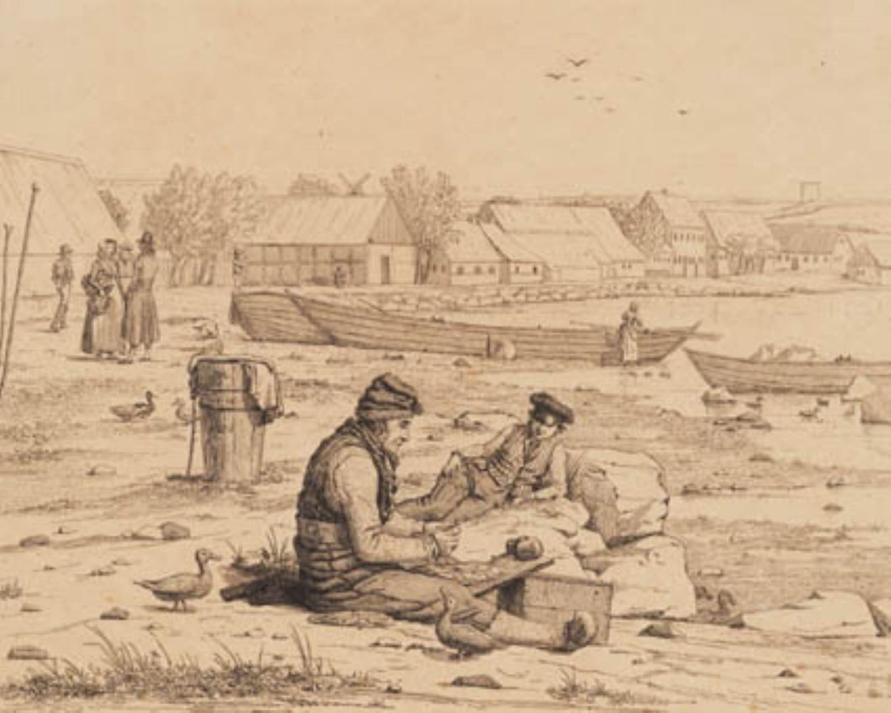 Strada della spiaggia a Thisted. 1830 da Martinus Rørbye