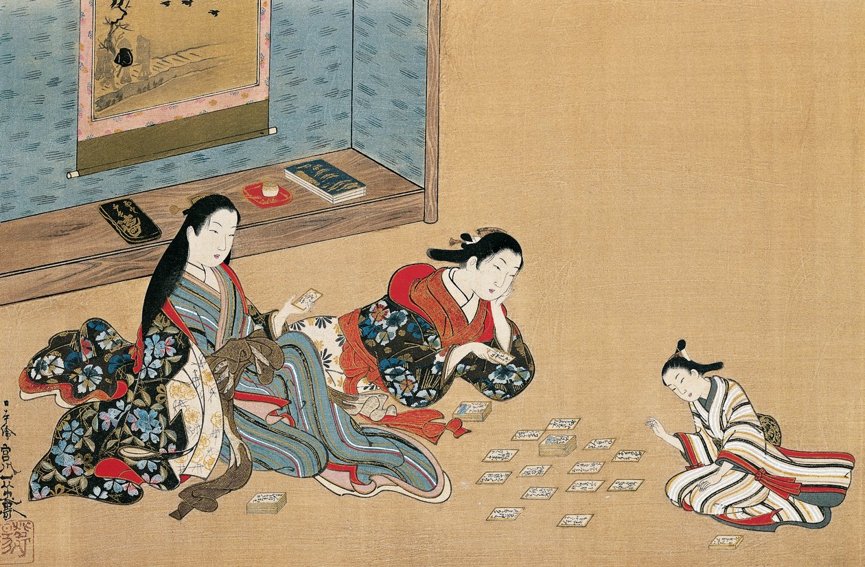 Donne che giocano a carte da Maruyama Okyo