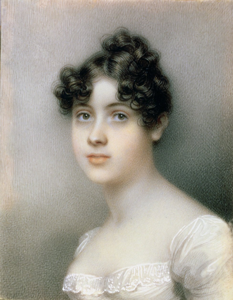 Ritratto Miniatura di Ragazza in Abito Bianco, c.1815 da Mary Ann Knight