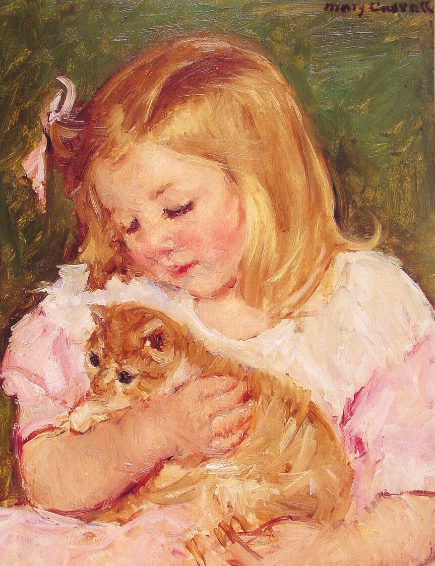 Sara con un gatto da Mary Cassatt