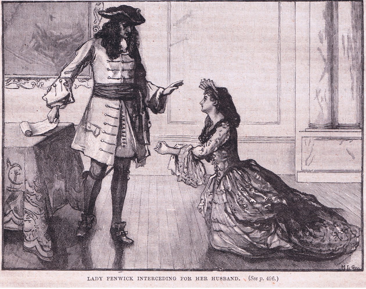 Lady Fenwick intercede per suo marito, 1696 da Mary L. Gow