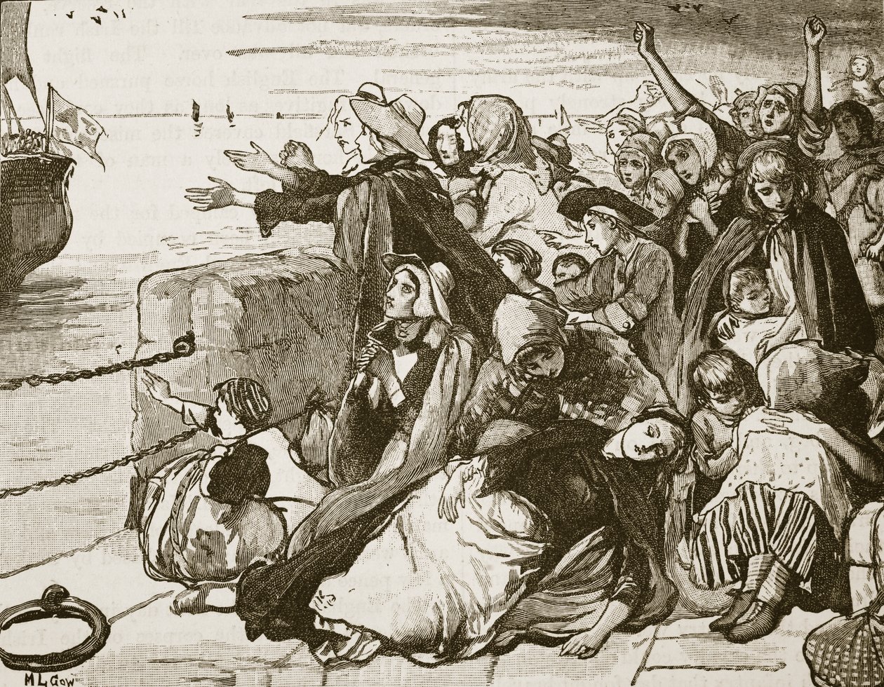Scena della rimozione dei soldati irlandesi da Limerick, illustrazione da 