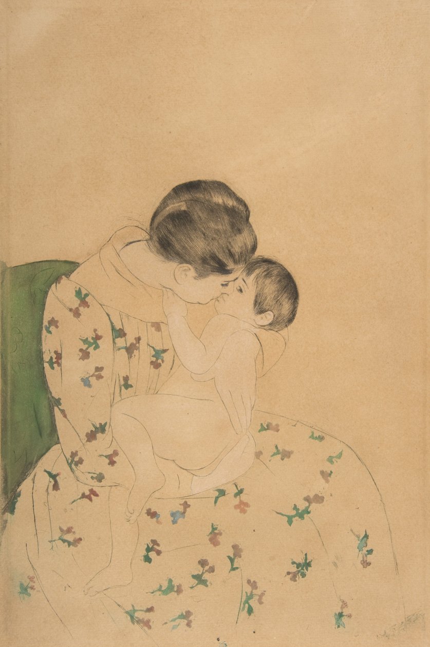 Bacio della madre, c.1891 da Mary Cassatt