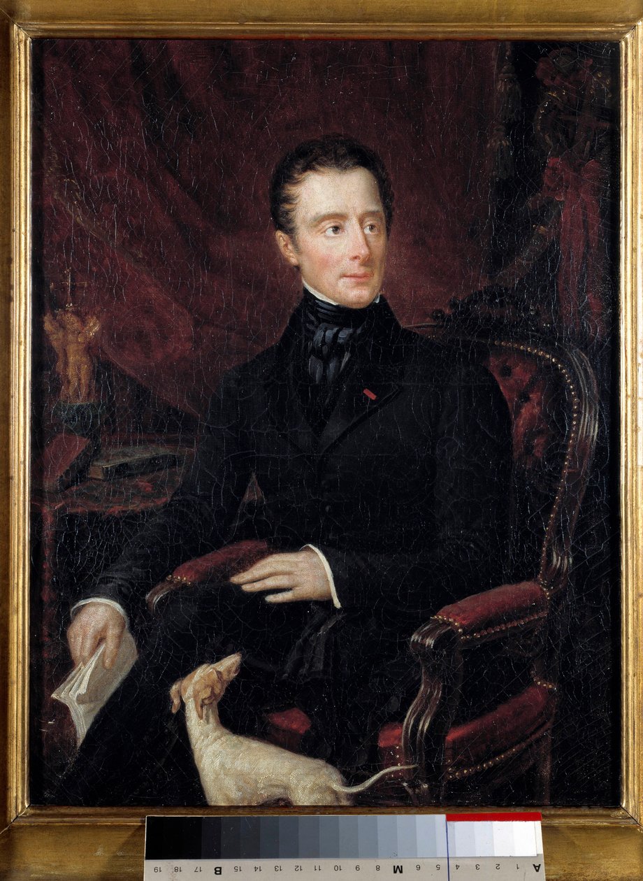 Ritratto del poeta francese Alphonse de Lamartine da Mary Ann Elisa Lamartine