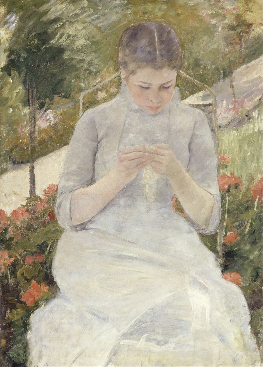 Giovane ragazza in giardino da Mary Cassatt