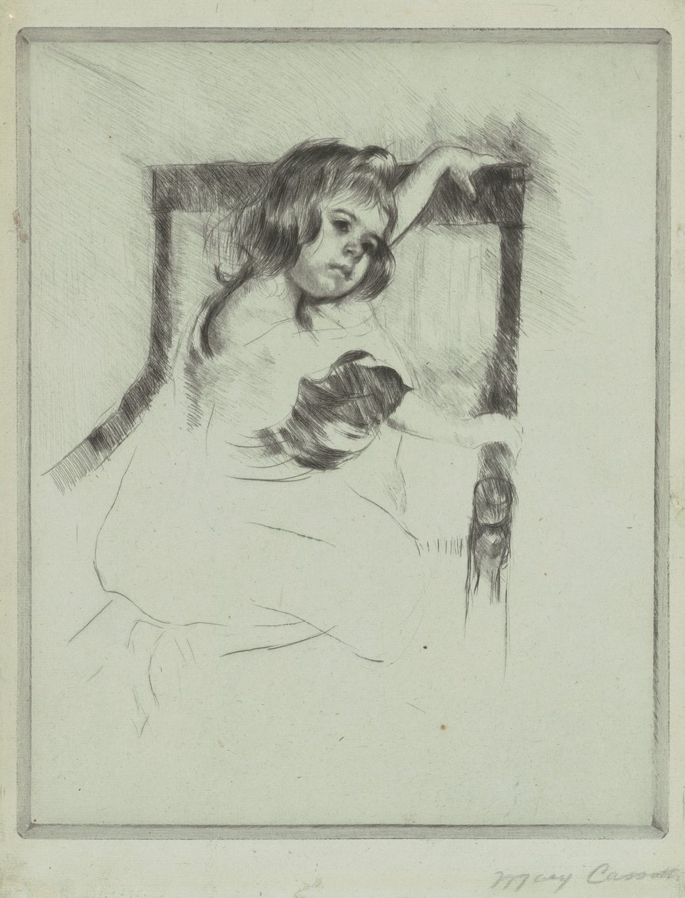 In ginocchio su una poltrona da Mary Cassatt
