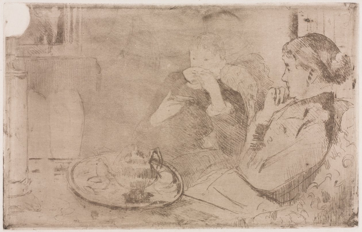 Lydia e sua madre al tè, c. 1880 da Mary Cassatt