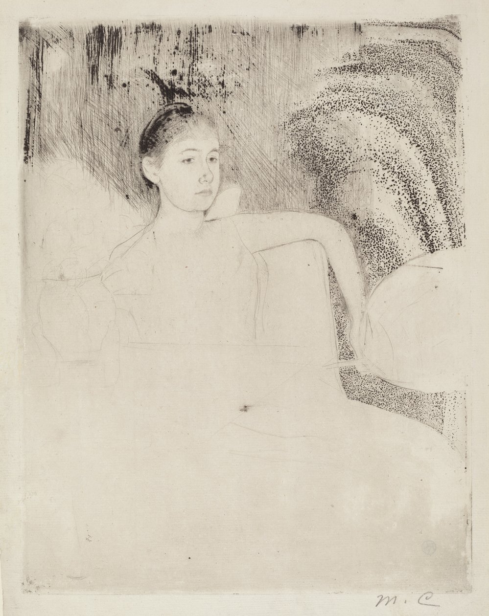 Mimi con un ventaglio giapponese da Mary Cassatt