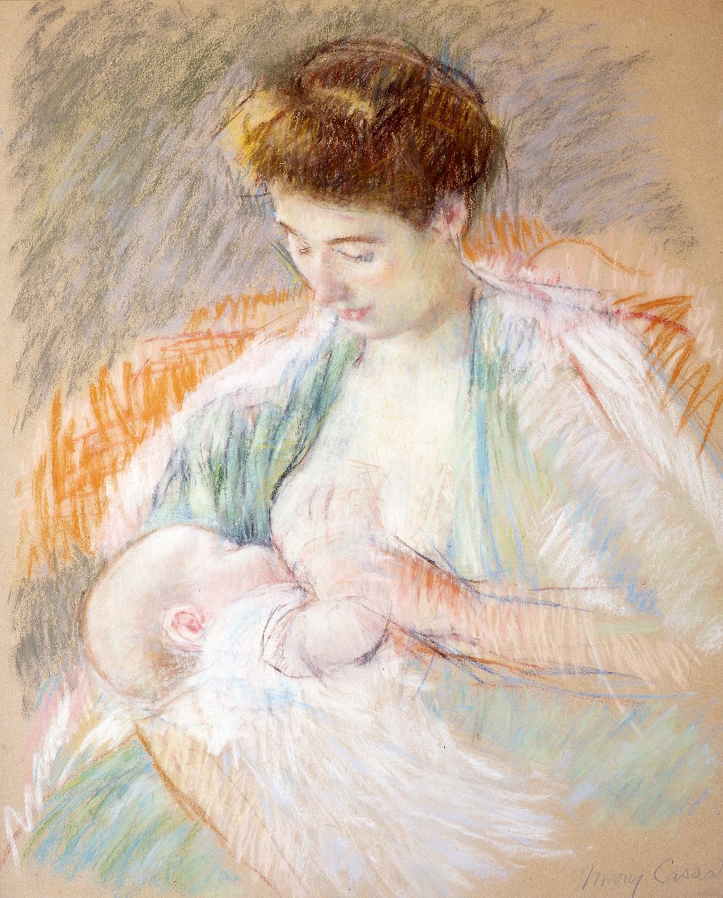 Madre Rosa che allatta il suo bambino, c.1900 da Mary Cassatt