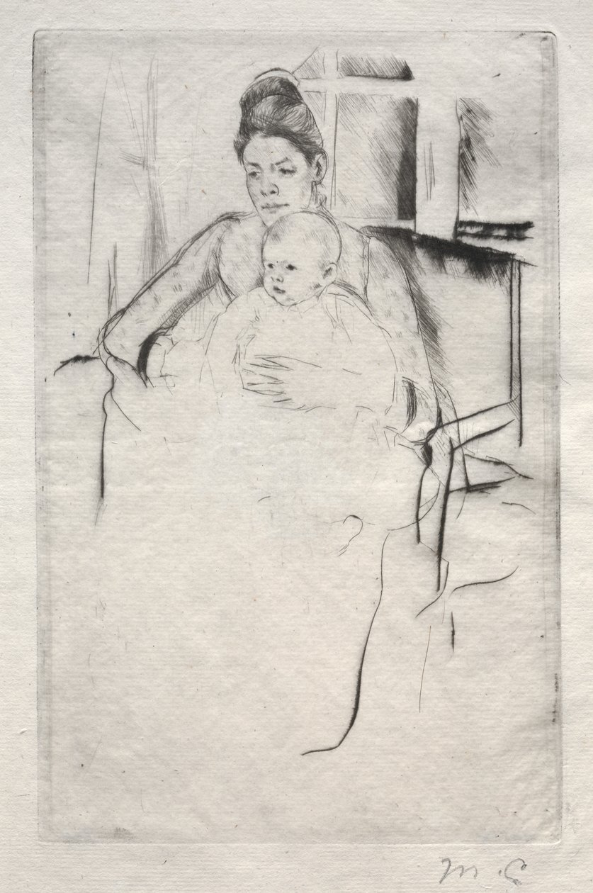 La signora Gardner Cassatt e il suo bambino seduti vicino a una finestra, c. 1887 da Mary Cassatt