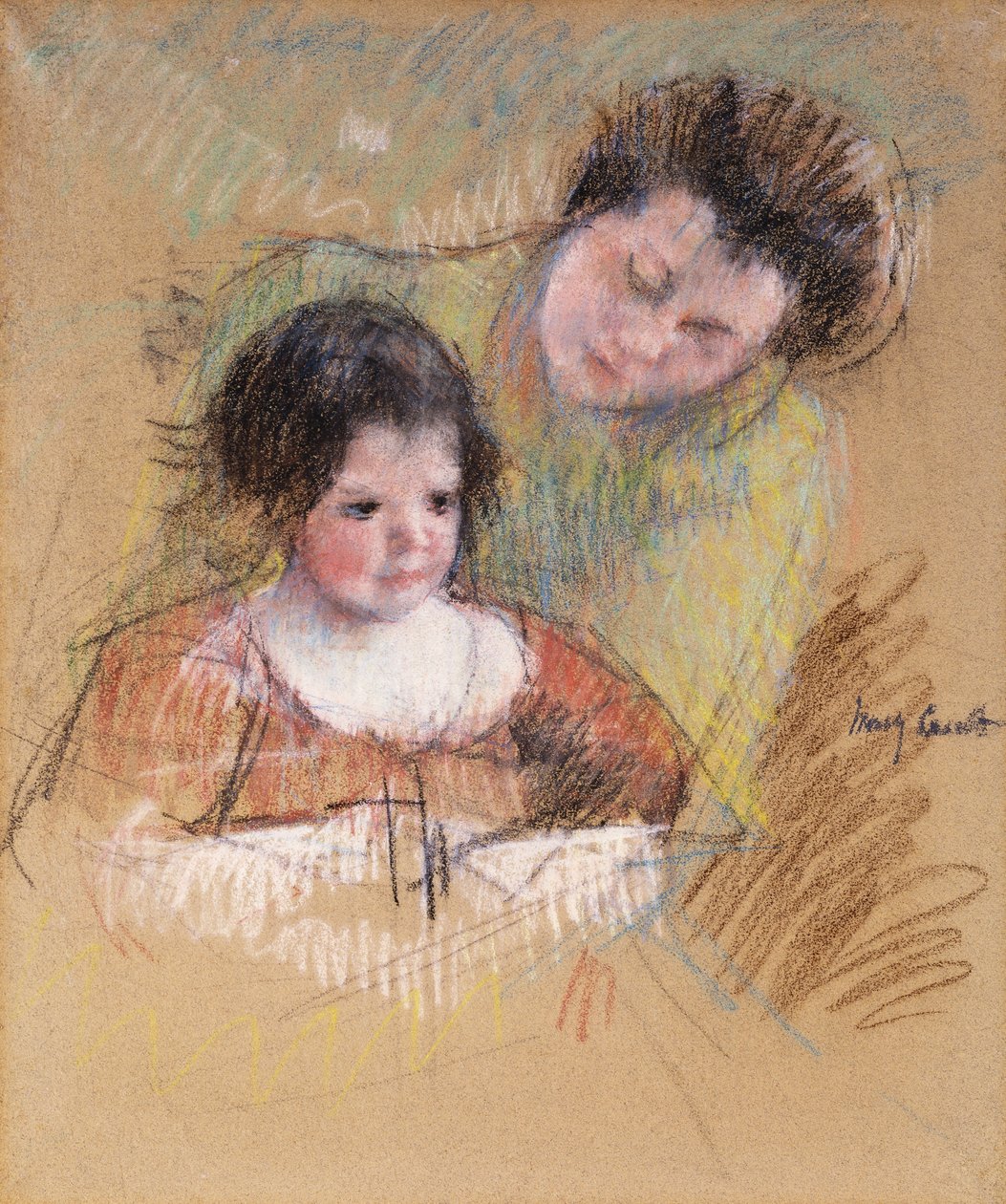 Reine che si china sulla spalla di Margot da Mary Cassatt