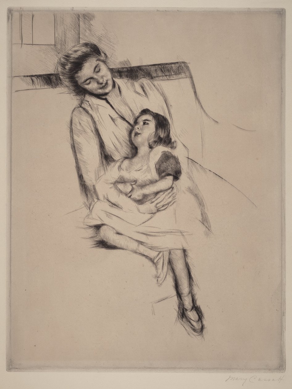 Reine e Margot sedute su un divano (n. 2) da Mary Cassatt