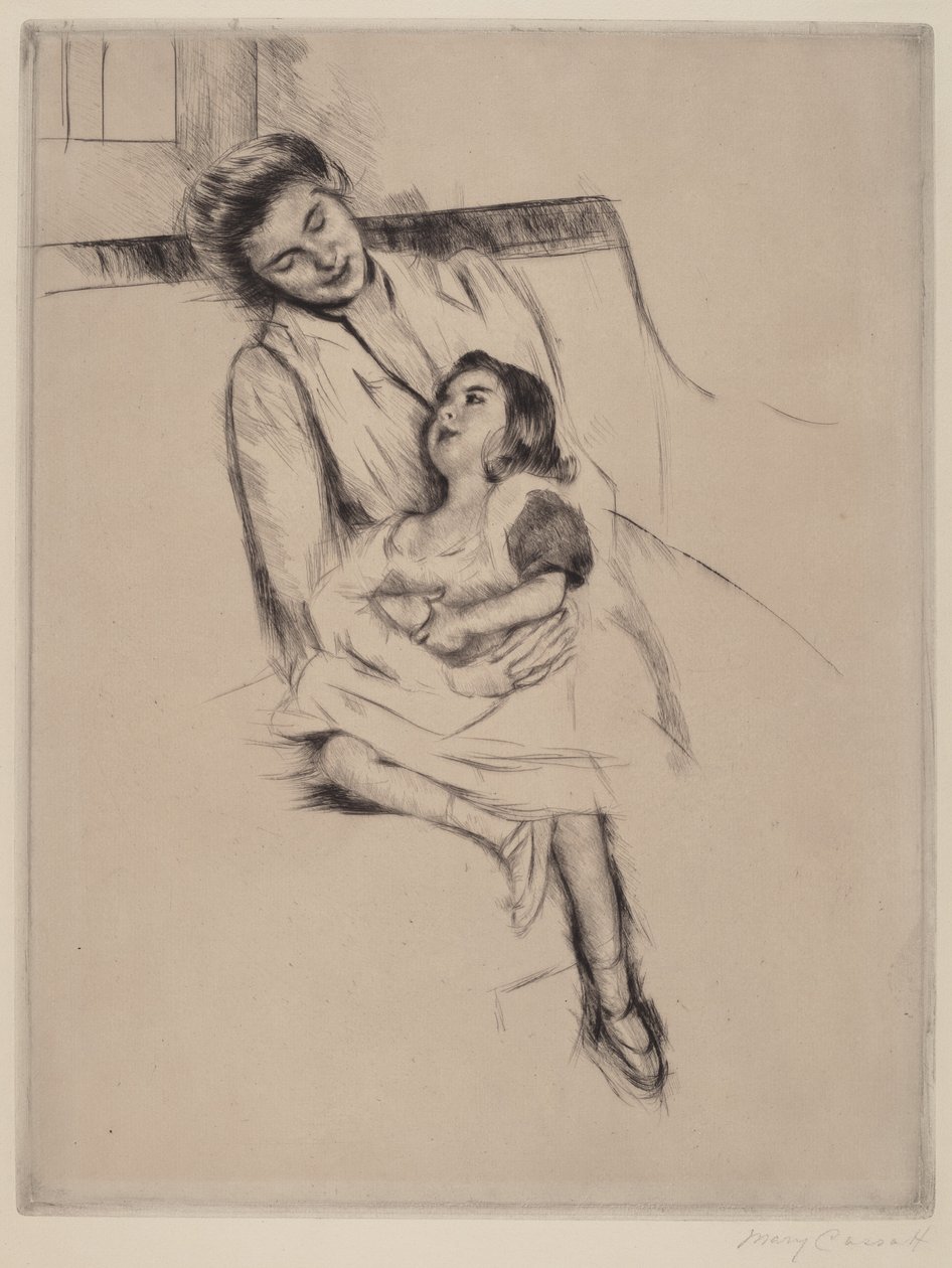 Reine e Margot sedute su un divano n. 2, c. 1902 da Mary Cassatt