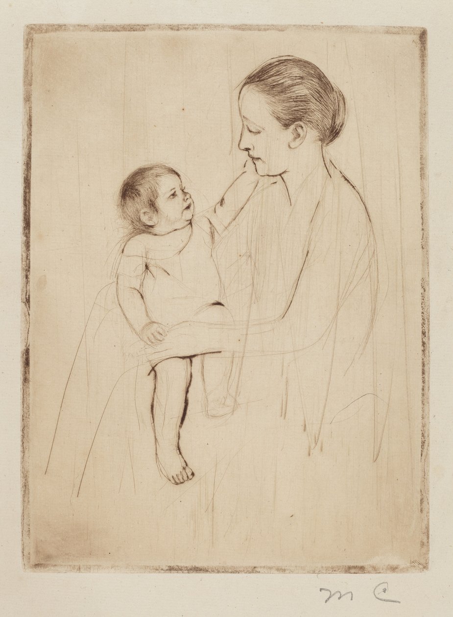 La carezza, c. 1891 da Mary Cassatt