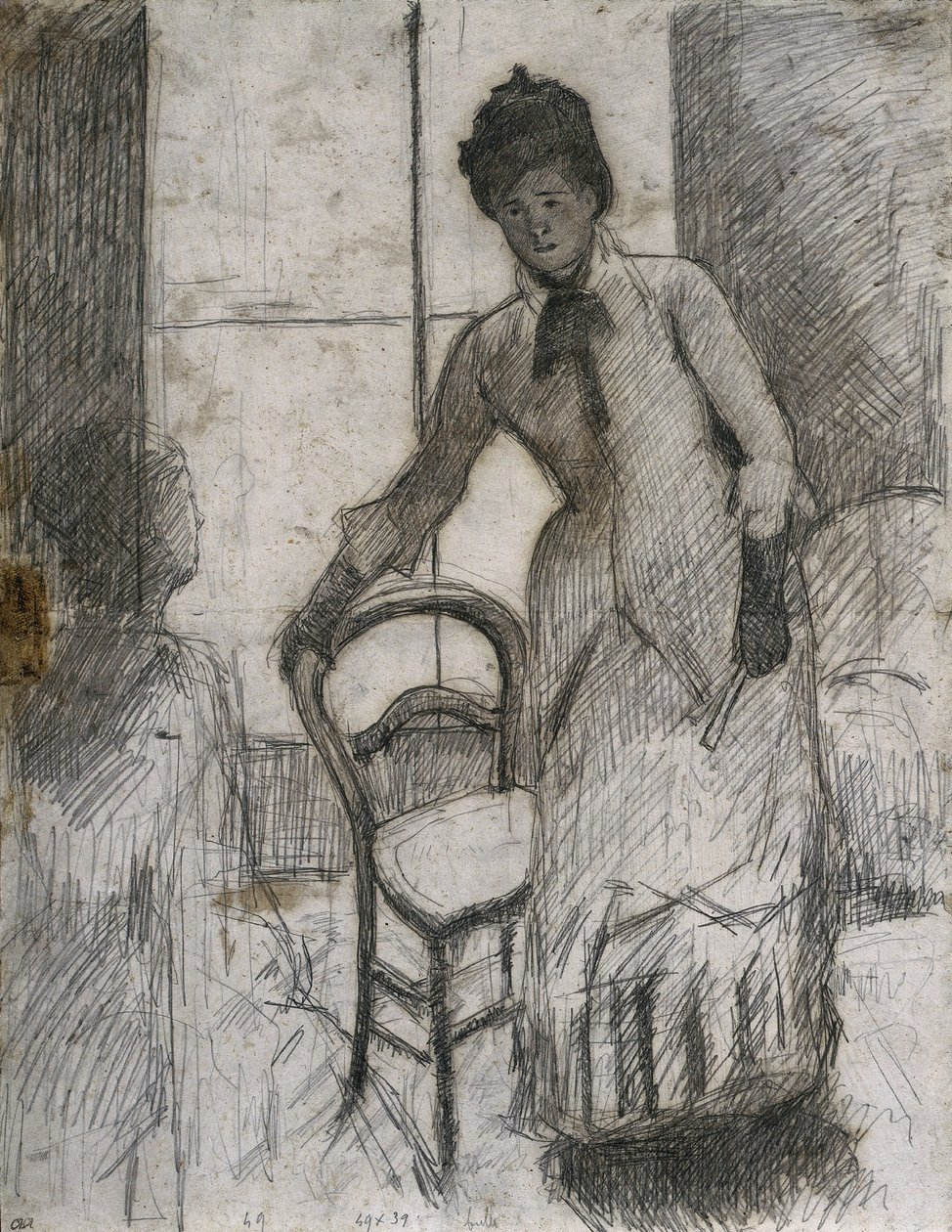 Il visitatore recto, c. 1881 da Mary Cassatt