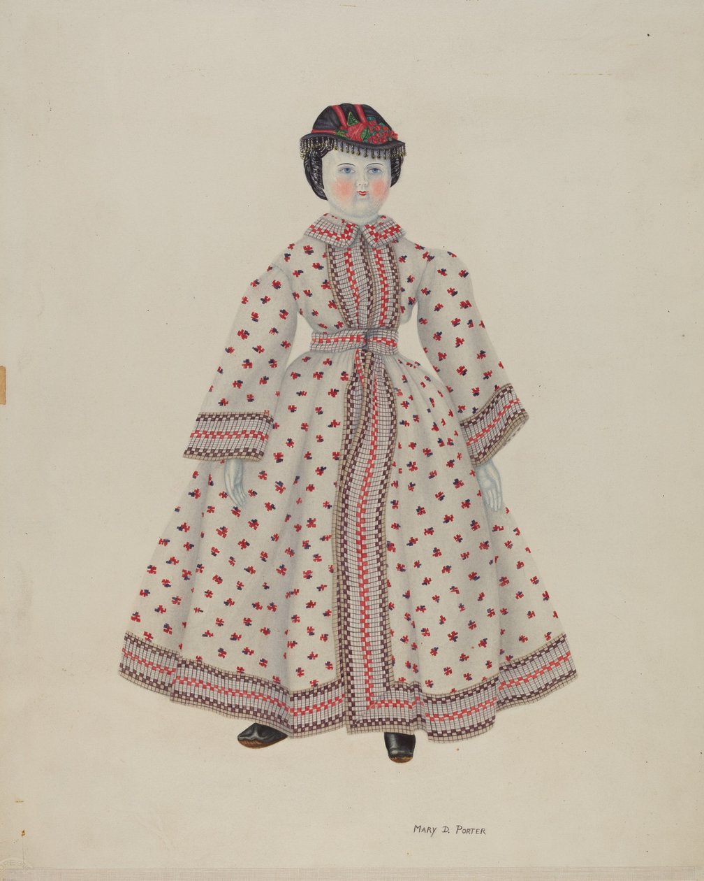 Bambola con testa di porcellana da Mary D. Porter