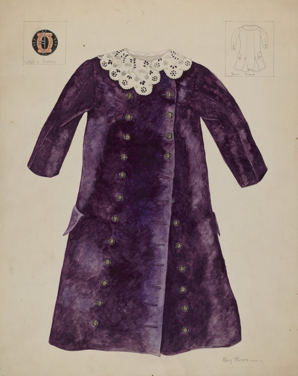 Cappotto per bambino, c. 1937 da Mary E Humes