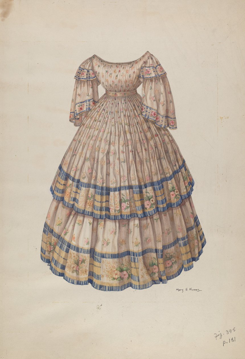 Vestito con gonna a cerchio, 1935-1942 da Mary E Humes