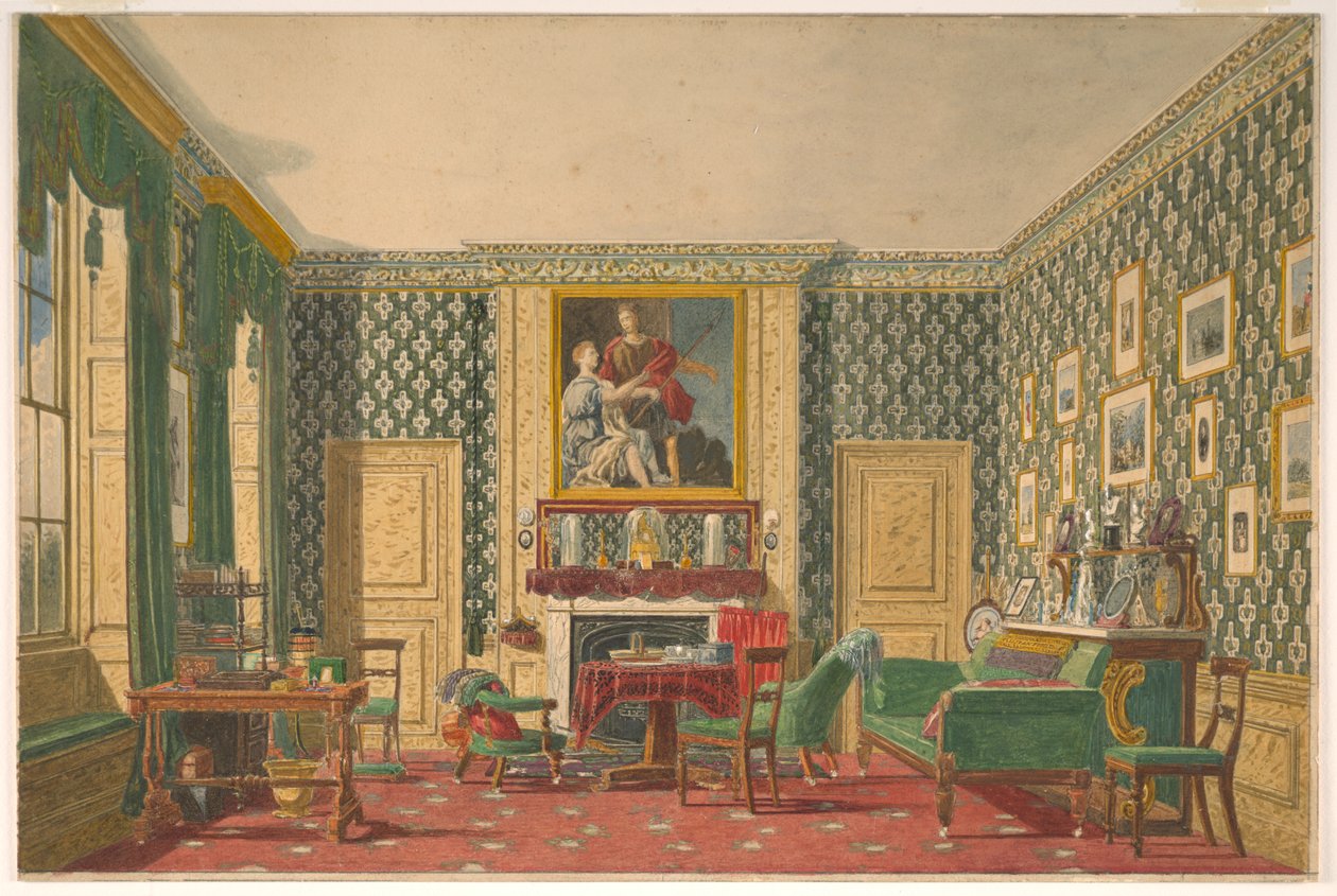 Disegno, un interno, 1837-40 da Mary Ellen Best