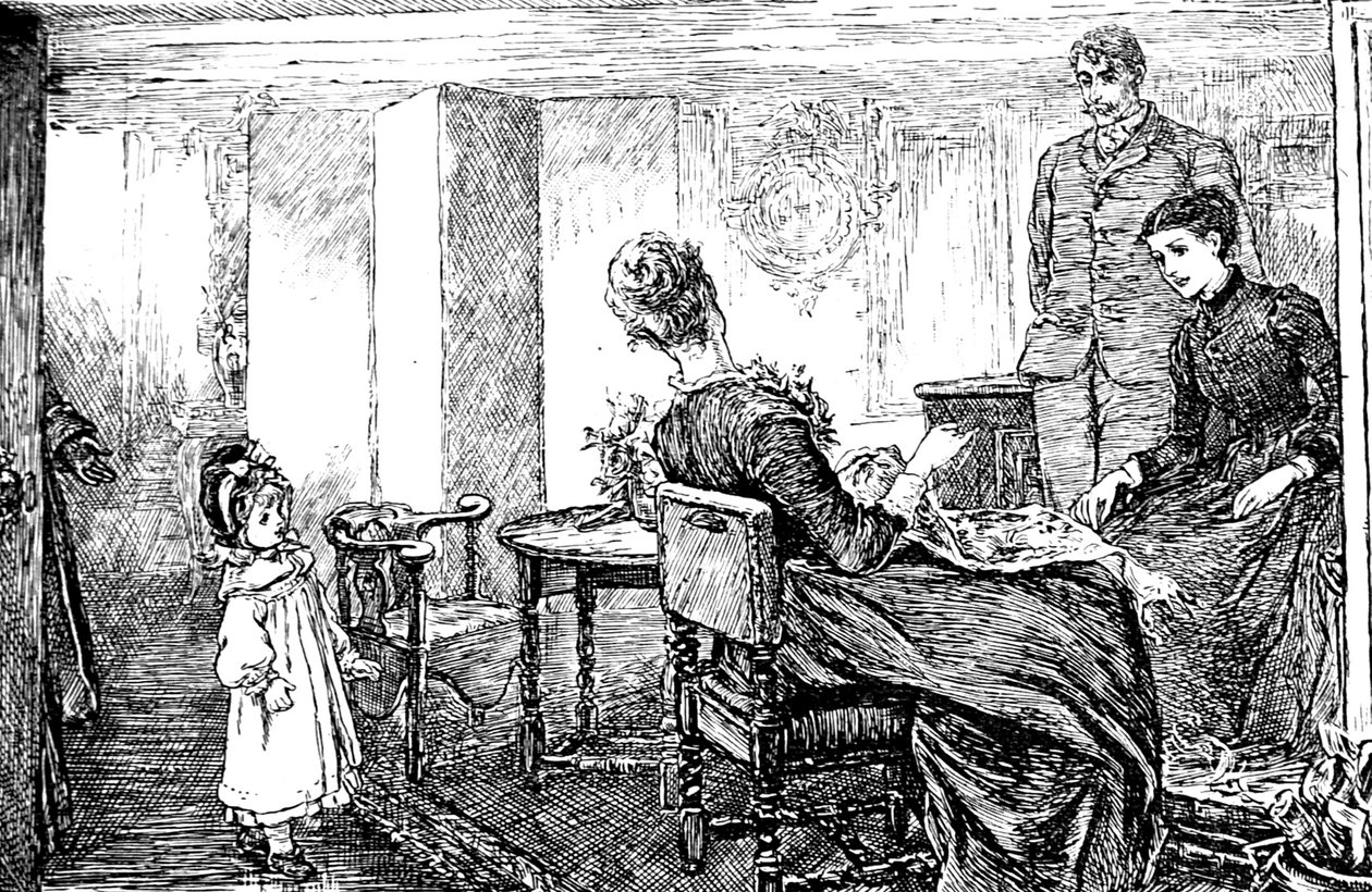 Una bambina con la zia e lo zio che la stanno babysitting per il pomeriggio da Mary Ellen Edwards