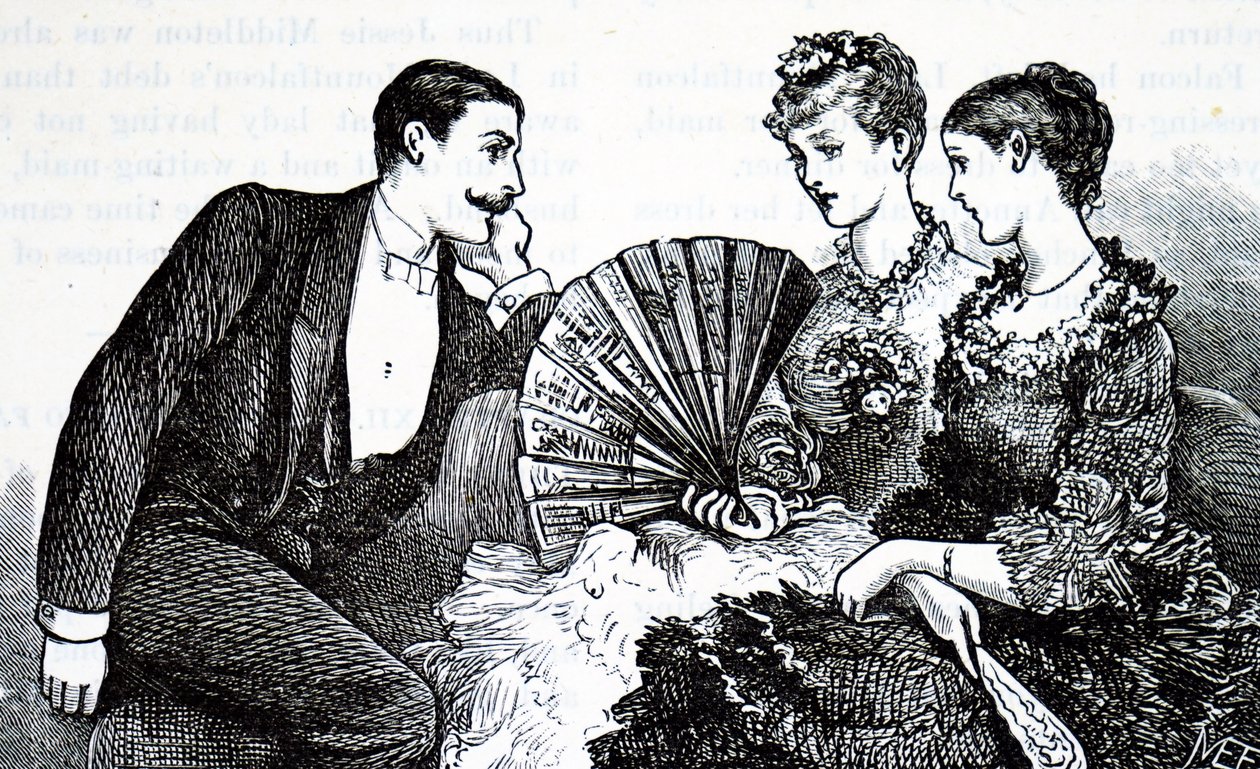 Una giovane signora ricca che usa un ventaglio da Mary Ellen Edwards