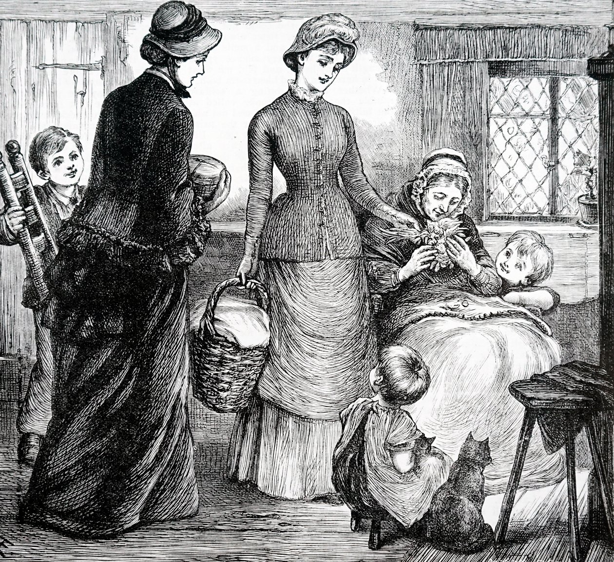 Una donna che dona regali a un povero contadino da Mary Ellen Edwards
