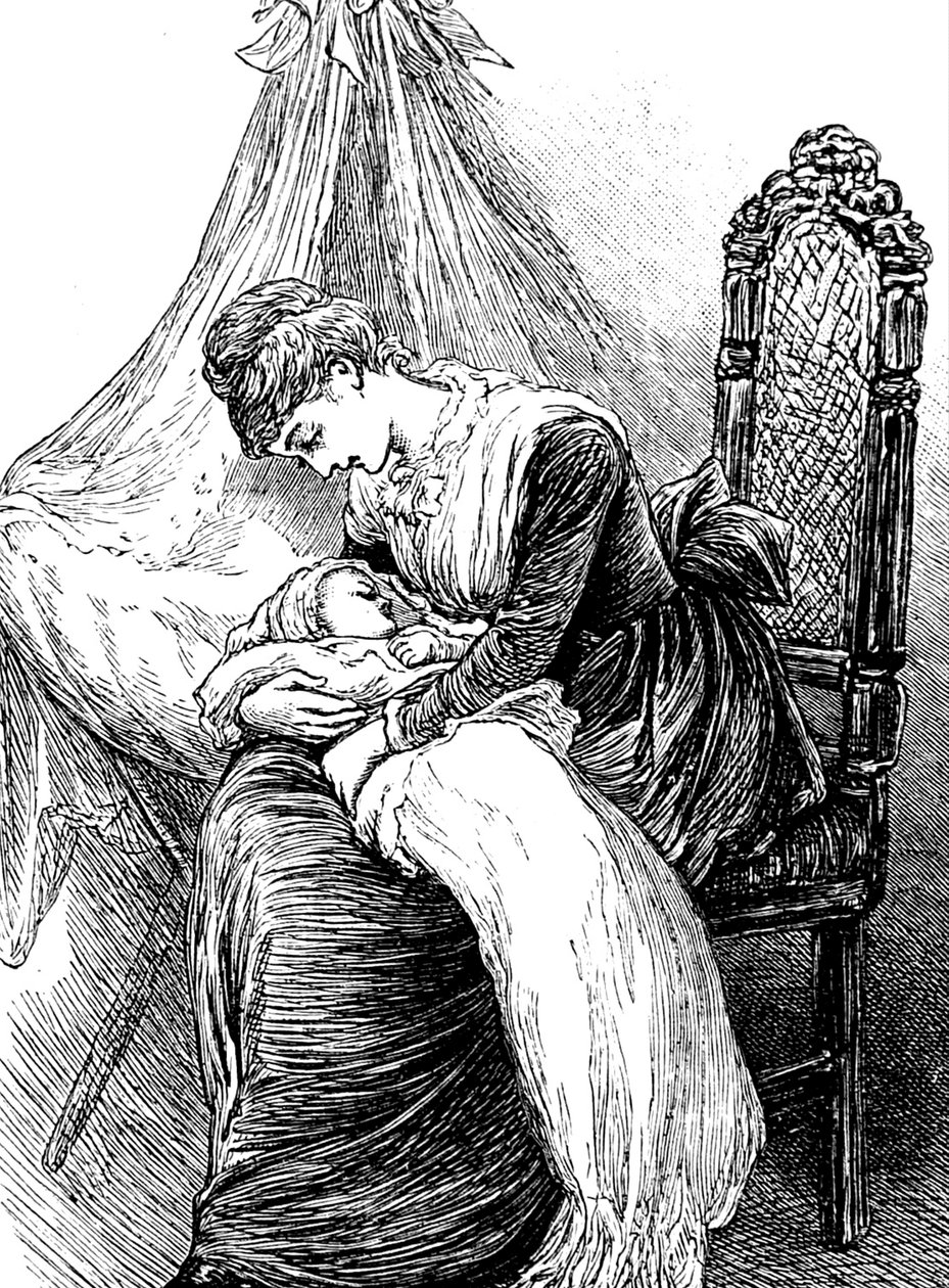Una giovane madre che coccola il suo bambino da Mary Ellen Edwards
