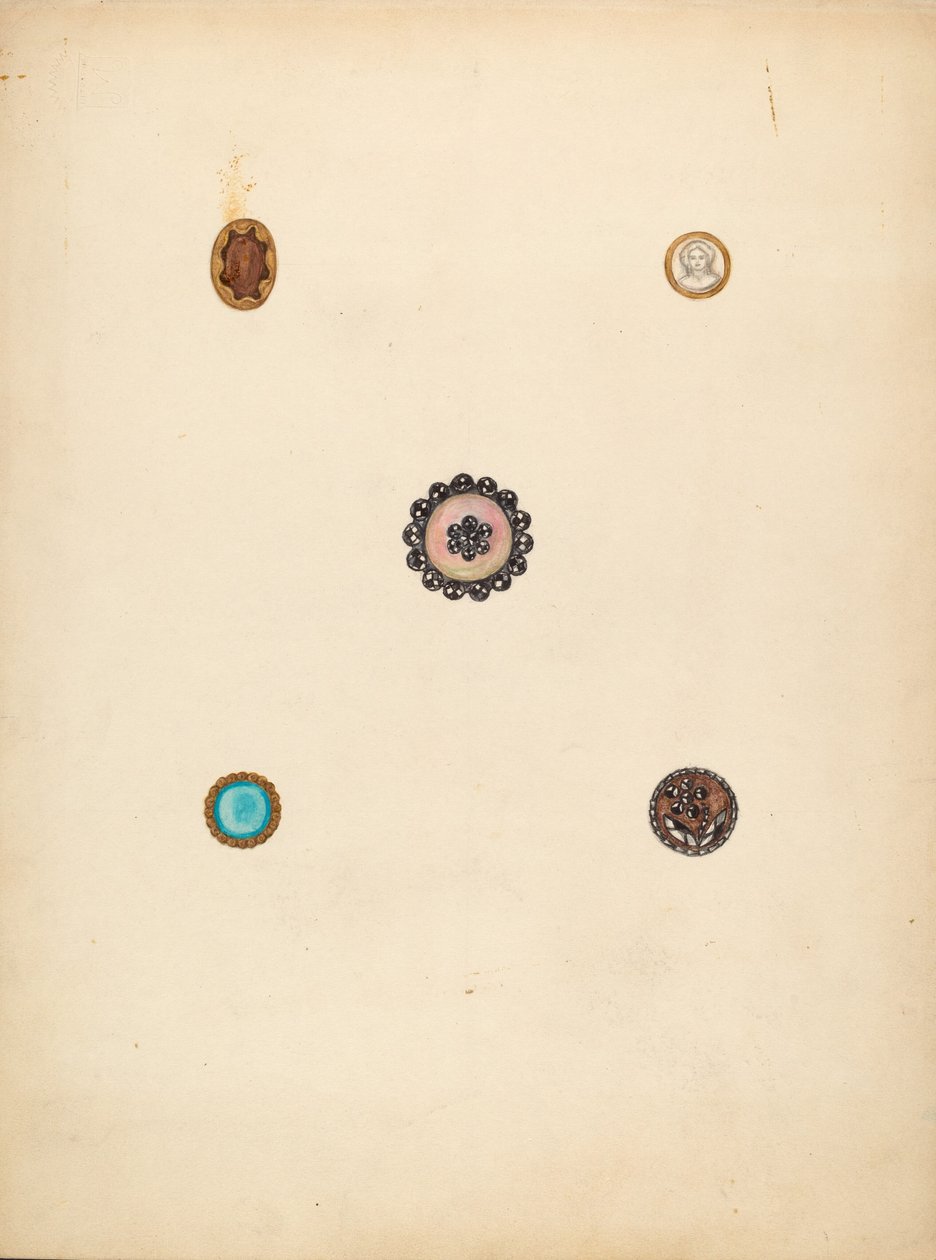 Bottoni, c. 1940 da Mary Fitzgerald