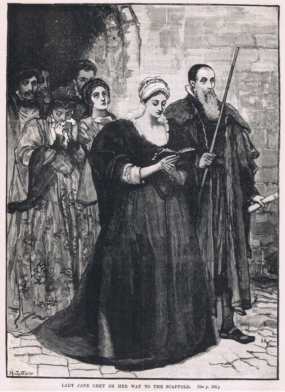 Lady Jane Grey sulla strada per il patibolo 1554 da Mary L. Gow