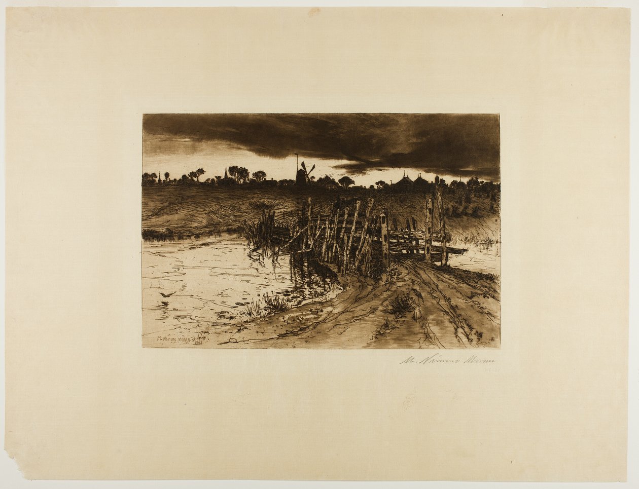 Paesaggio con mulino e ponte di legno da Mary Nimmo Moran