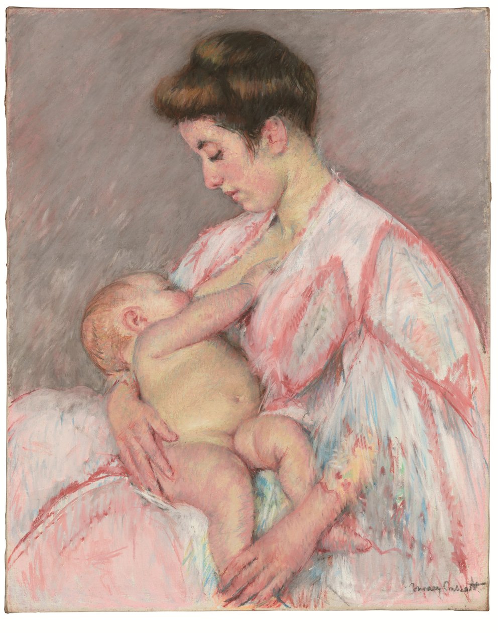 Baby John che allatta, 1908 circa (olio su tela) da Mary Stevenson Cassatt