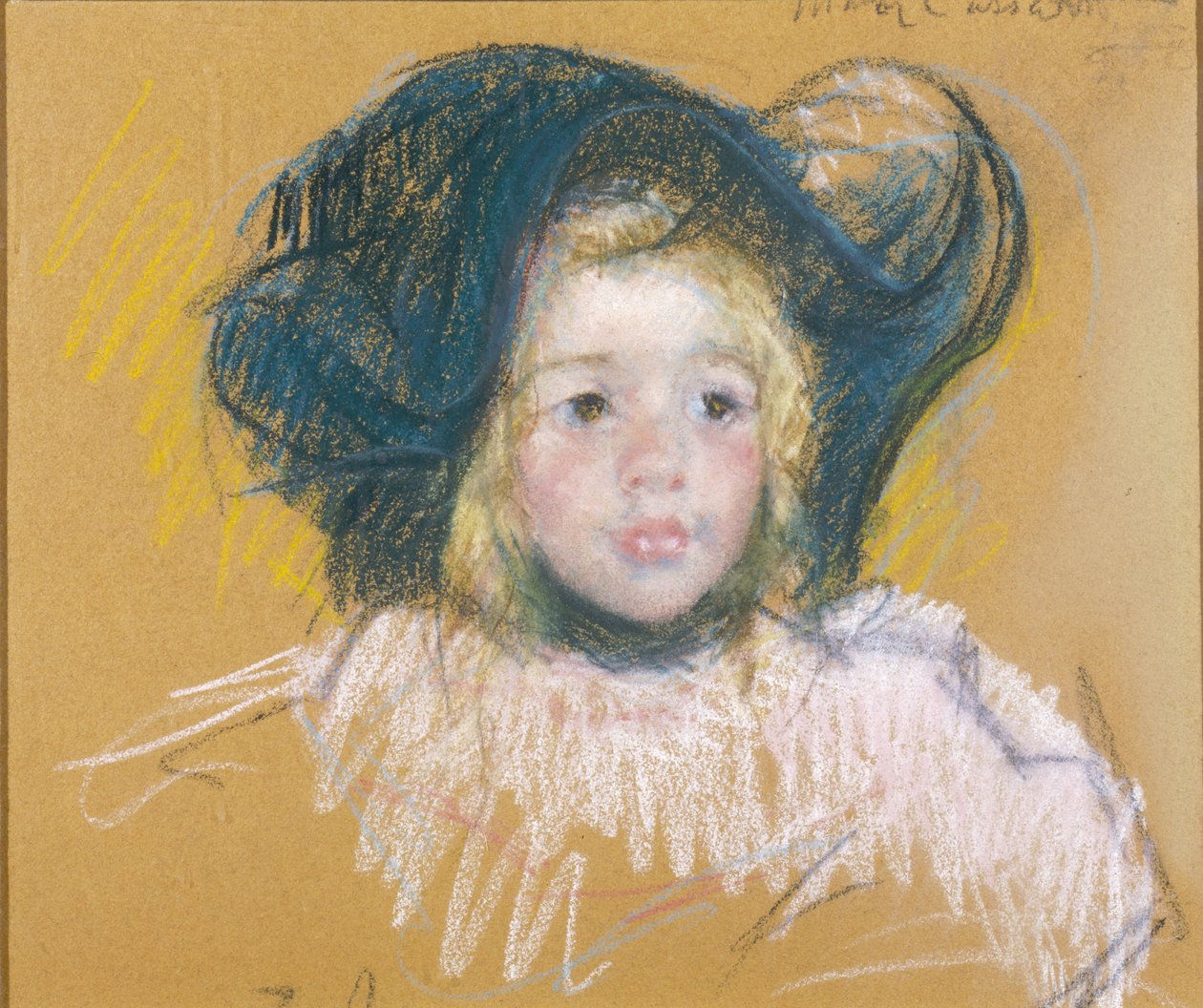Bambina con grande cappello, 1904 circa (pastello su carta) da Mary Stevenson Cassatt