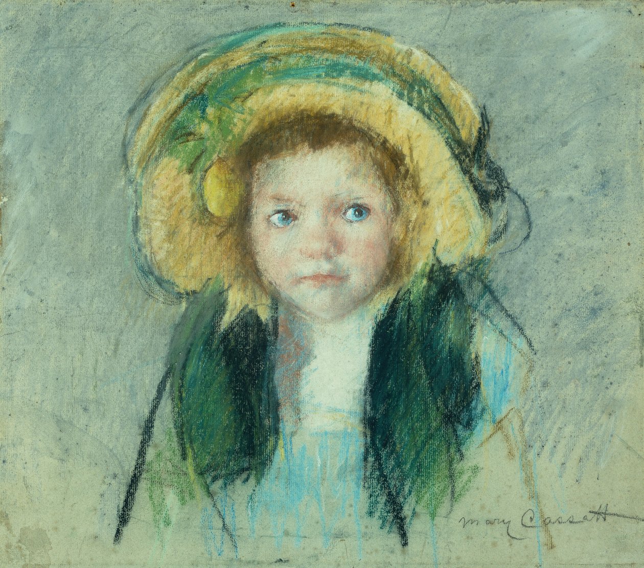 Ritratto di ragazza con cappello (pastello) da Mary Stevenson Cassatt