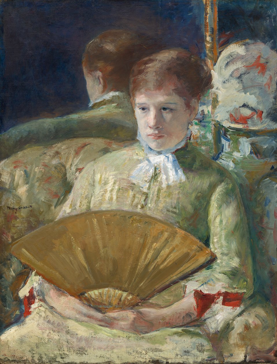 Donna con ventaglio, 1878-1879 circa (olio su tela) da Mary Stevenson Cassatt