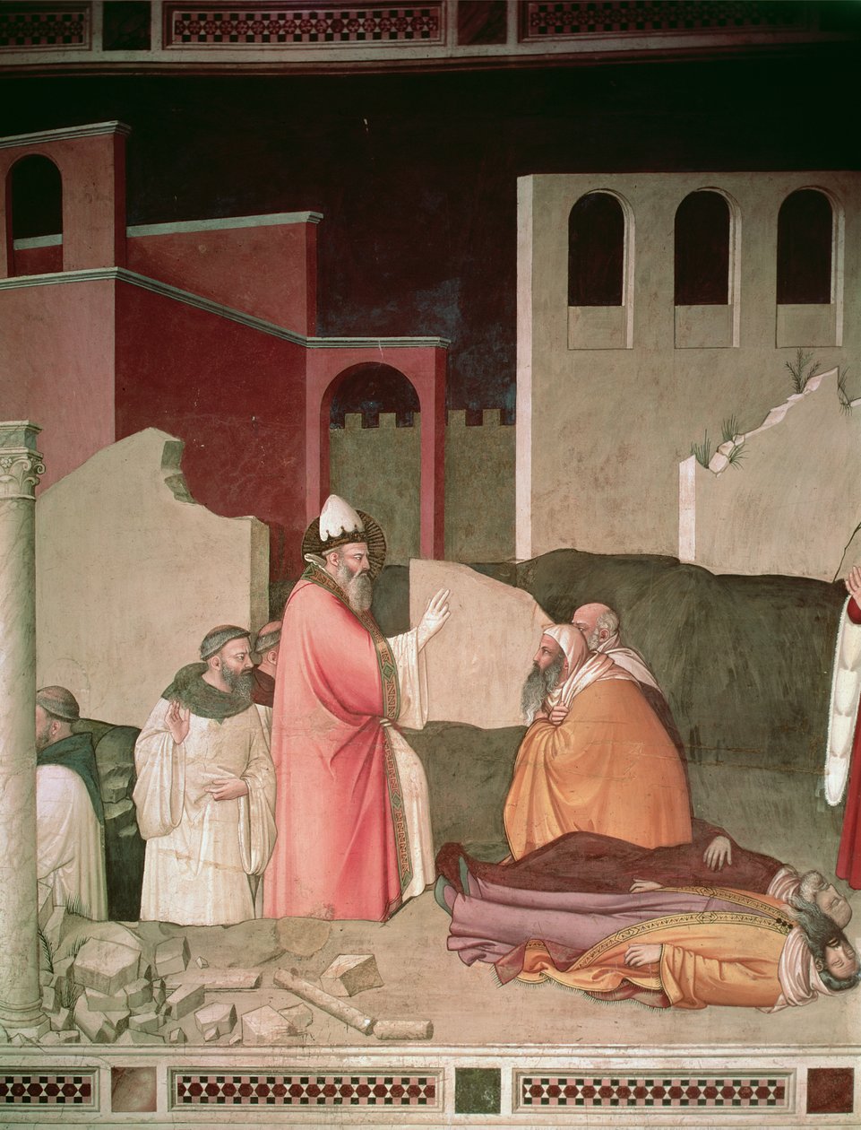 San Silvestro resuscita due romani morti (dettaglio) da Maso di Banco