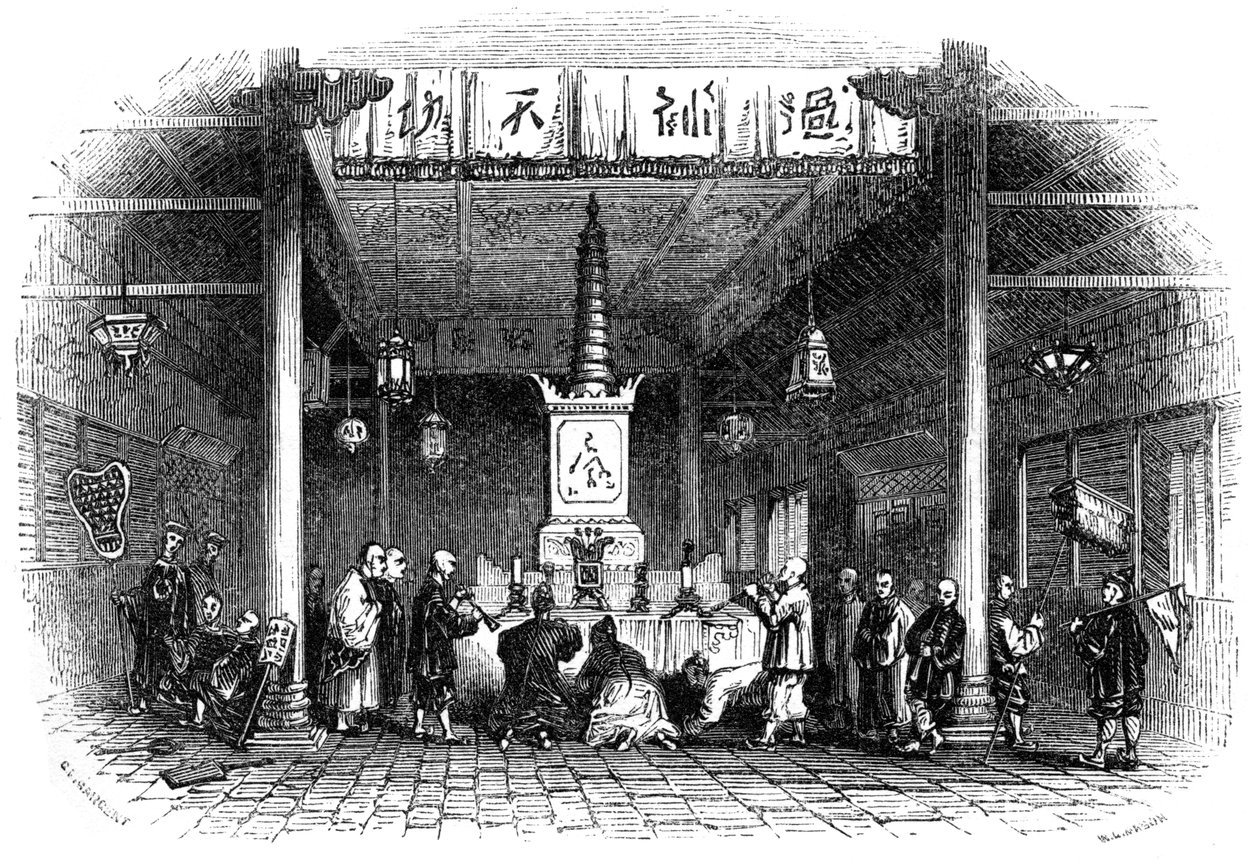 Tempio buddista, Cina, 1847 da Mason